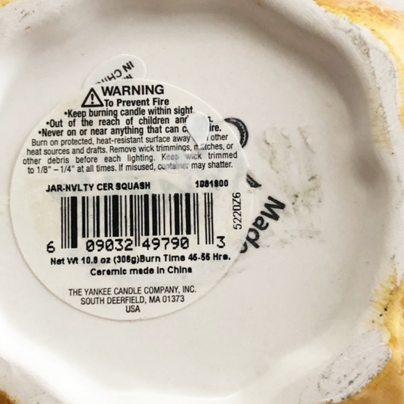 Yankee Candle Squash Pumpkin Fall Candle w Lid - Picture 5 of 7